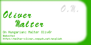 oliver malter business card